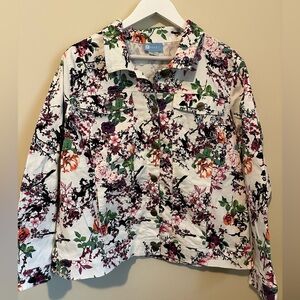 Koret Woman’s Floral Jean Jacket Size 18P EUC